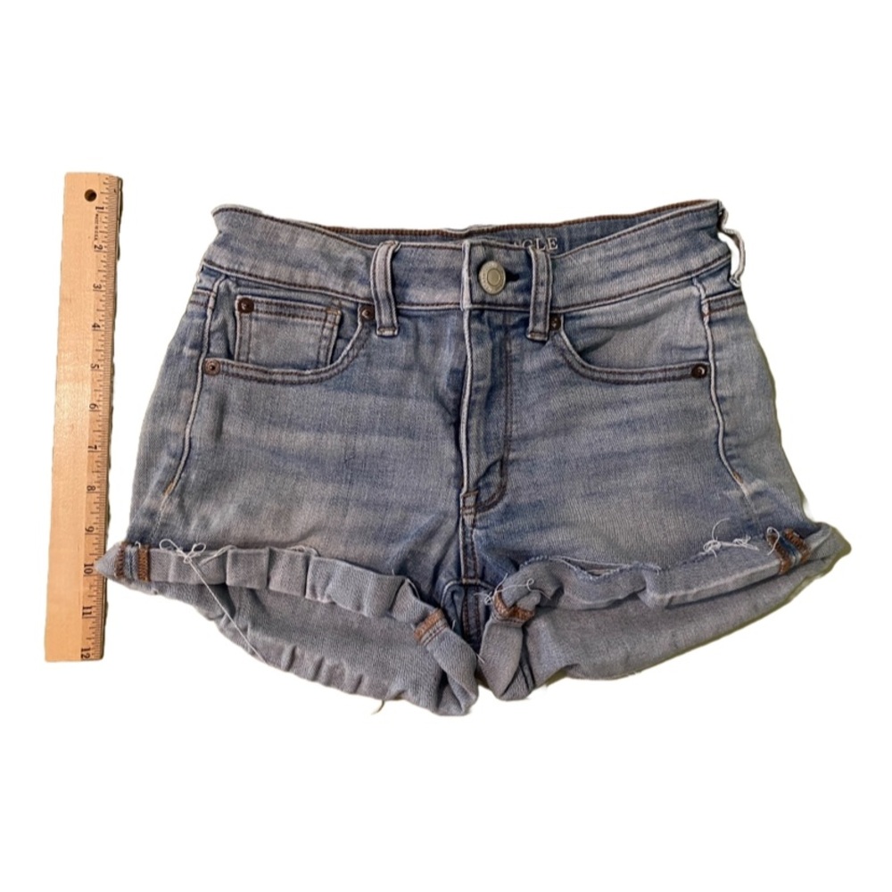 American eagle high-rise shortie super super stretch jean shorts